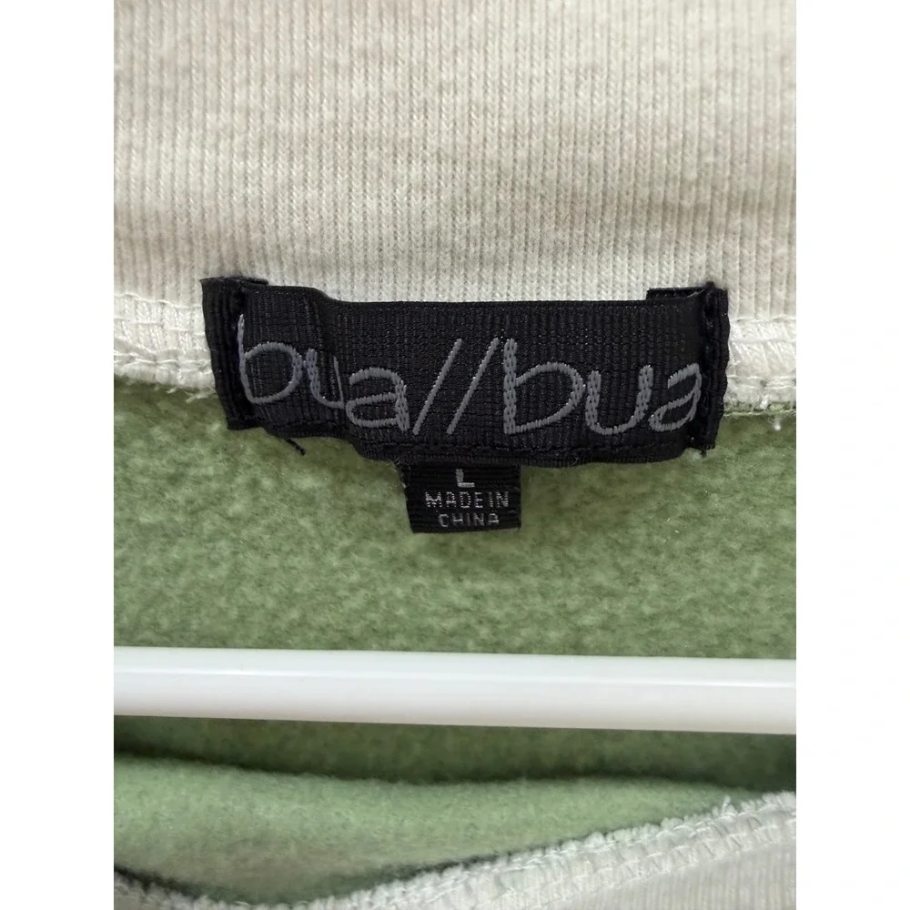 Bua Bua Women Sage Green Embroidered Bird Floral‎ Crown Sweatshirt Size Large